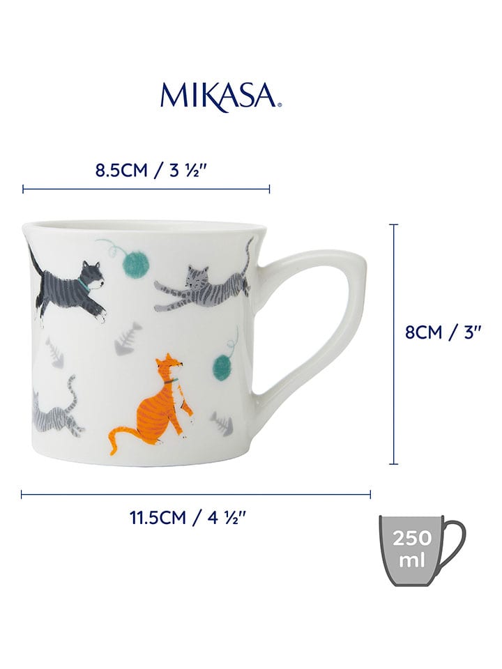 Mikasa 2er-Set: Kaffeetassen in Weiß/ Bunt - 300 ml günstig kaufen onesize