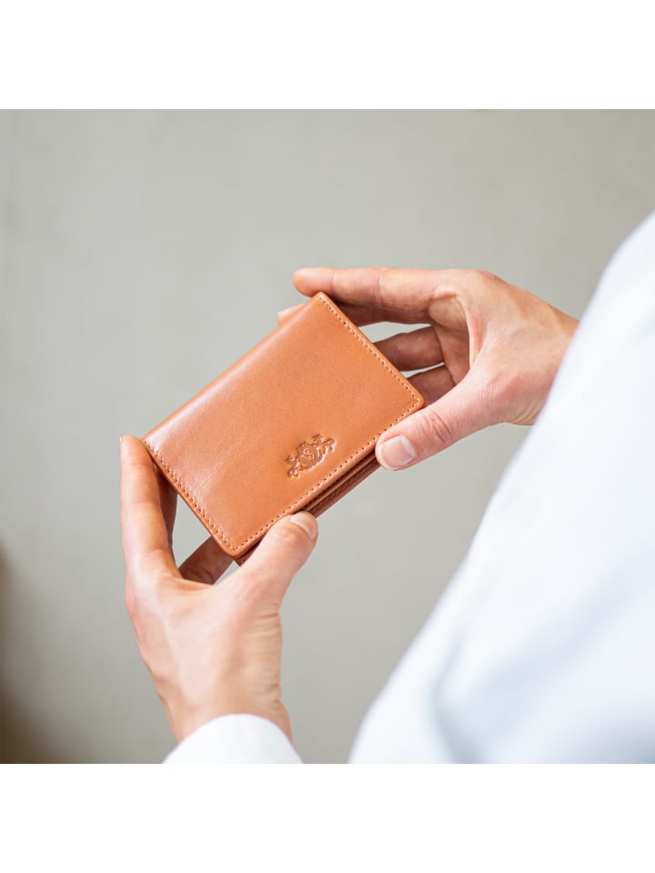 SID & VAIN Leder-Kartenetui echt Leder Geldbeutel Damen groß hell-tan in braun günstig kaufen onesize