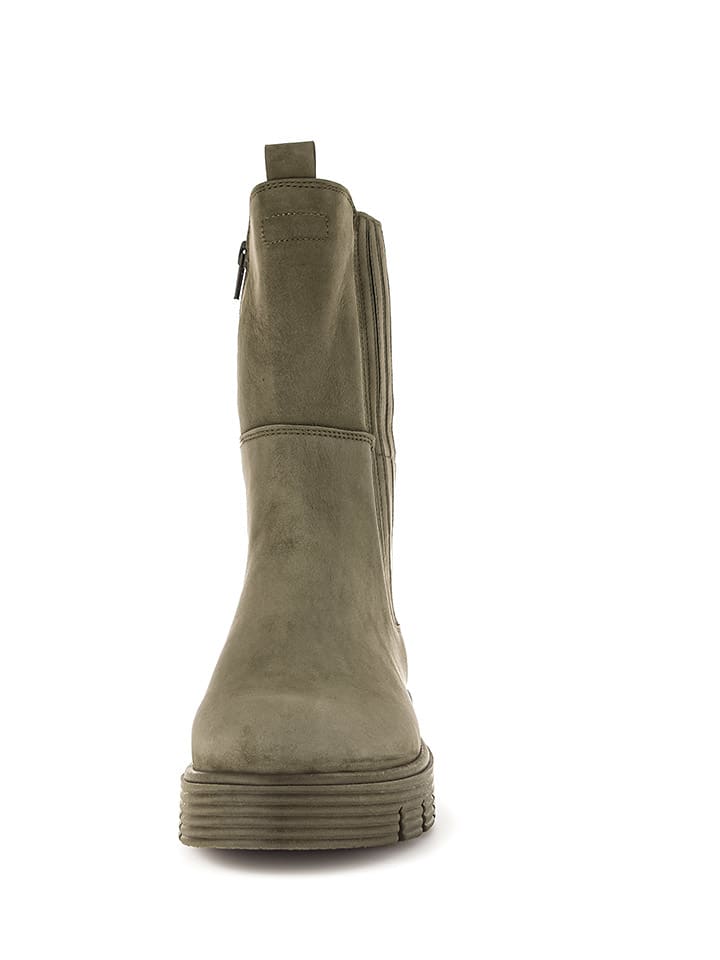 Gabor Leder-Stiefeletten in Khaki günstig kaufen