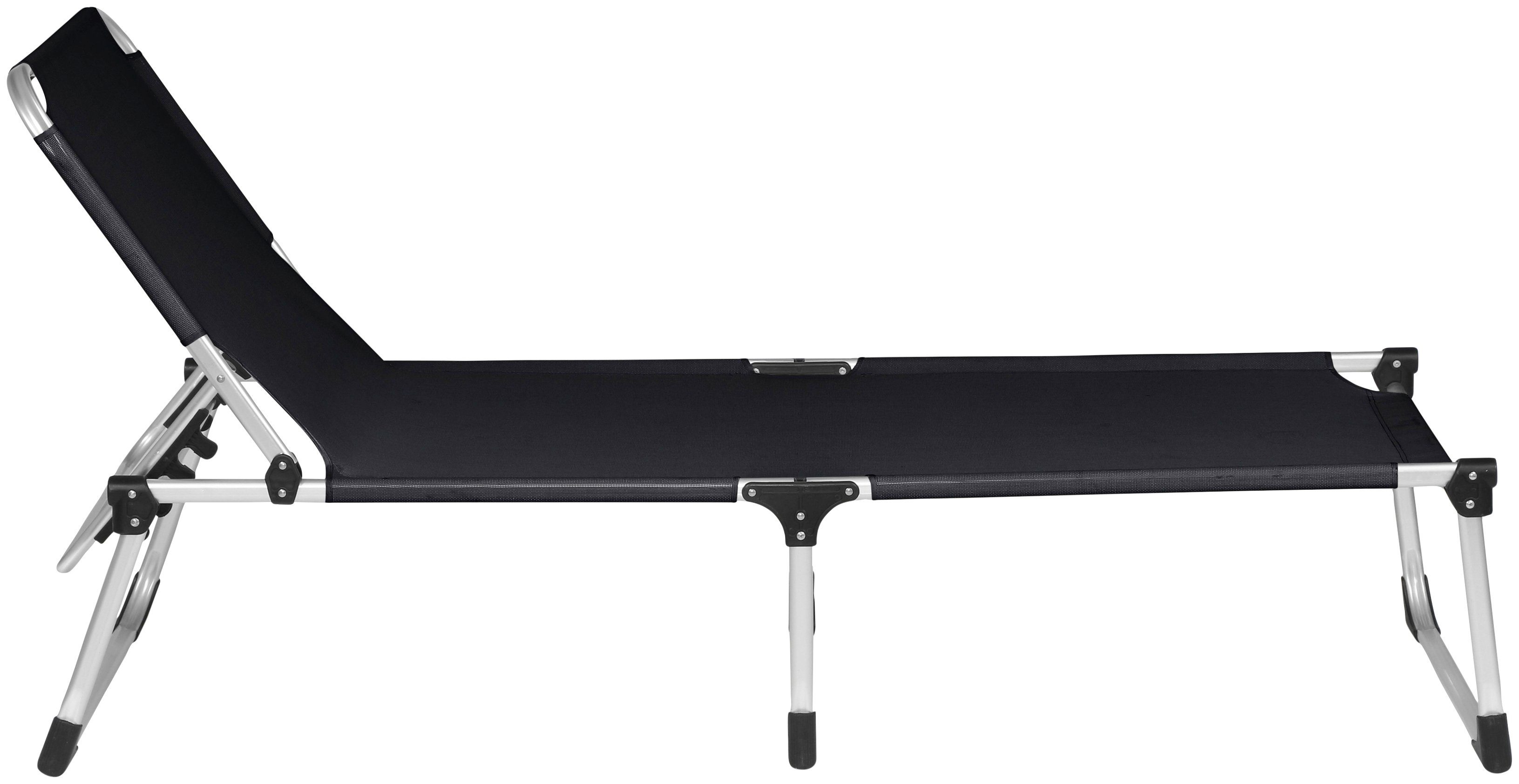 Siena Garden Gartenliege Alu-Dreibeinliege XXL, Aluminiumgestell, 4-fach verstellbar, 201x69,5x95 cm