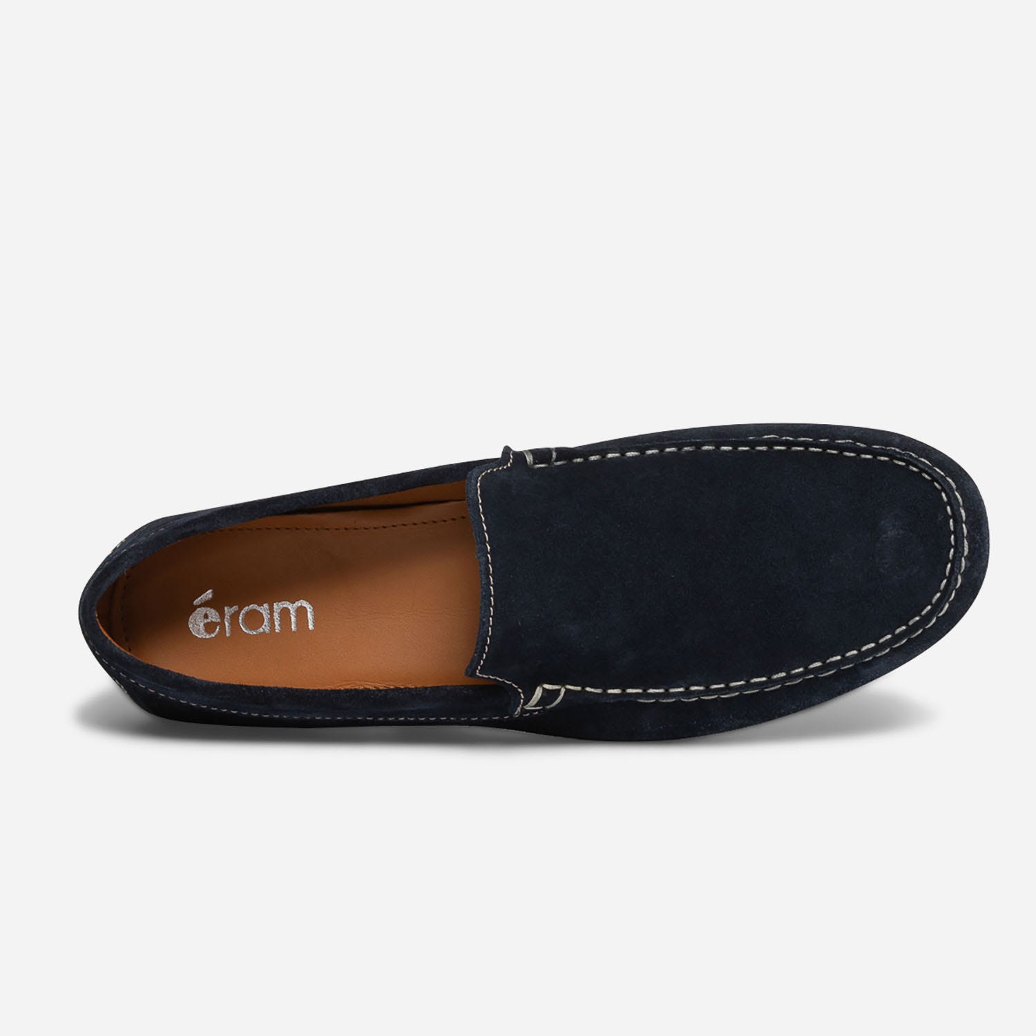 Mocassin bleu marine en cuir velours