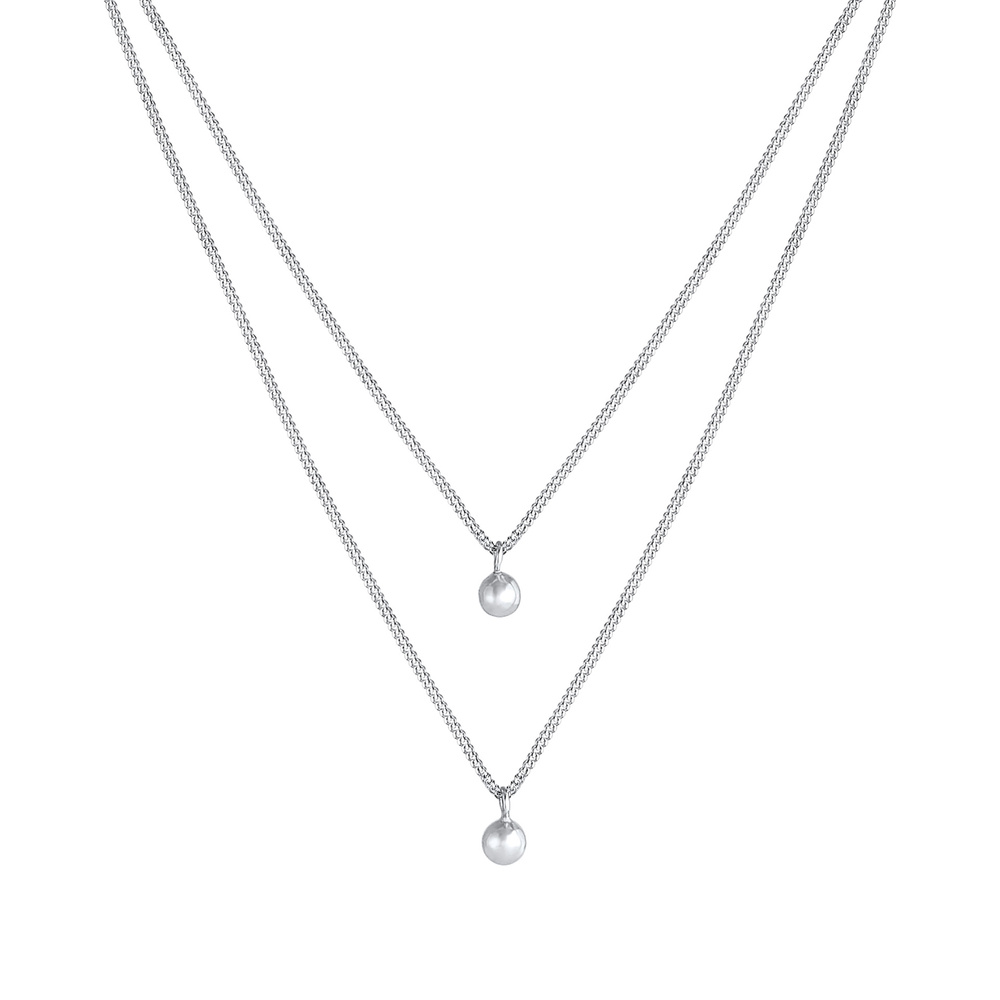 Elli Elli Collier Pendentif de boule pour dames Chaîne Panzerkette Tendance minimale d collier