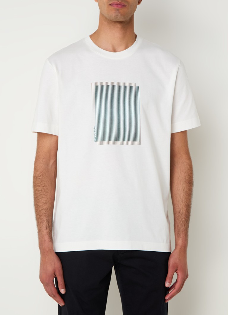 Marc O'Polo  T-shirt van biologisch katoen met print