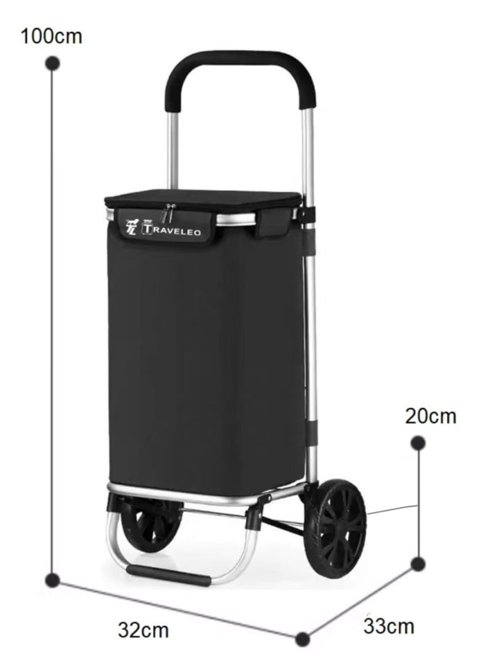 Cheffinger 40L Einkaufswagen Trolley in Schwarz günstig kaufen 40