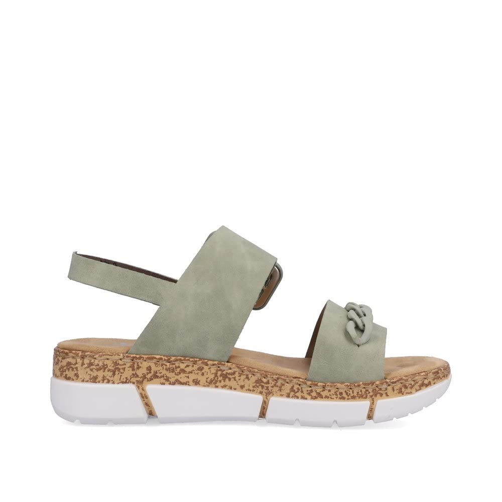 RIEKER Komfort Sandalen grün FSK Damen Sandalen