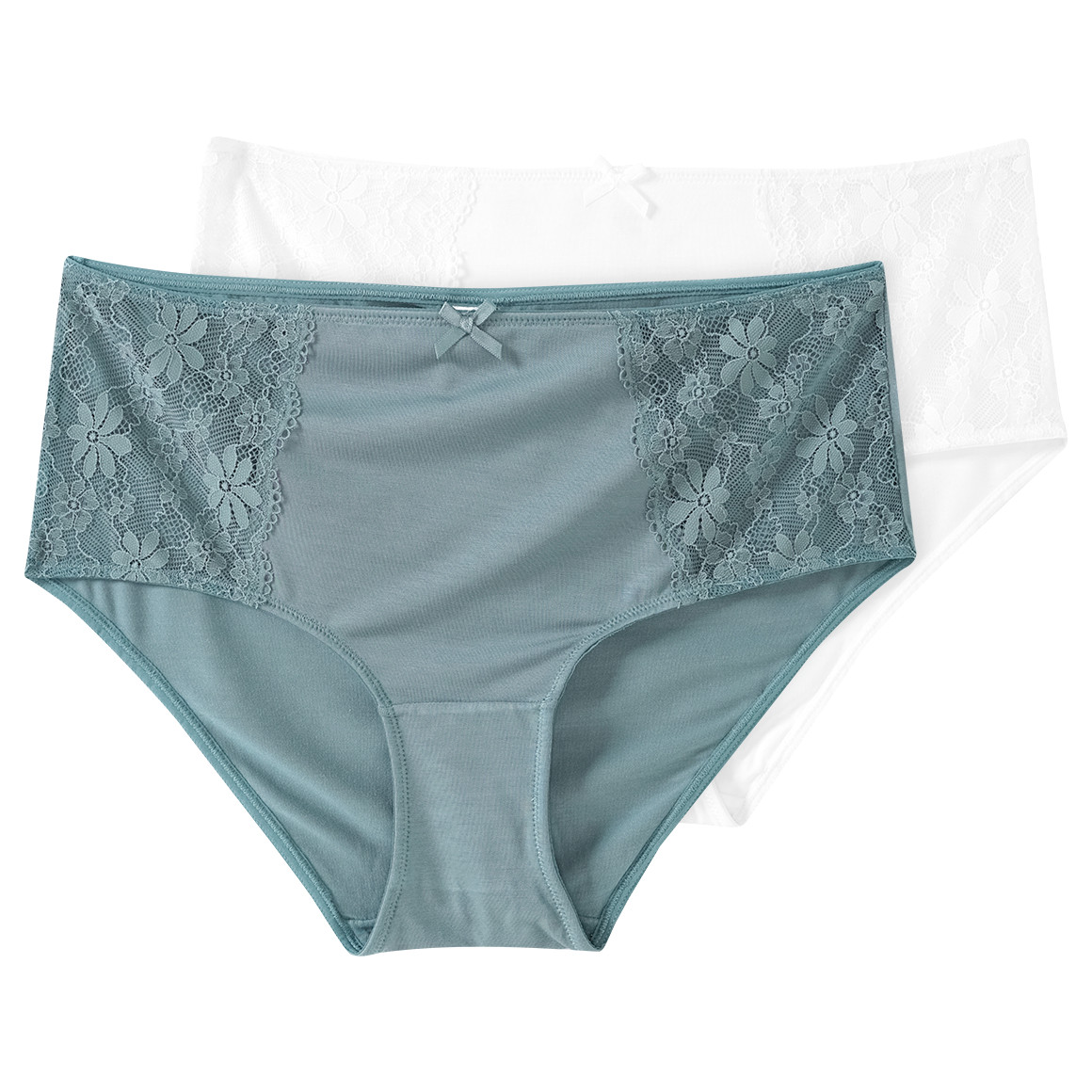 2 Damen Pantys mit Spitzeneinsatz
