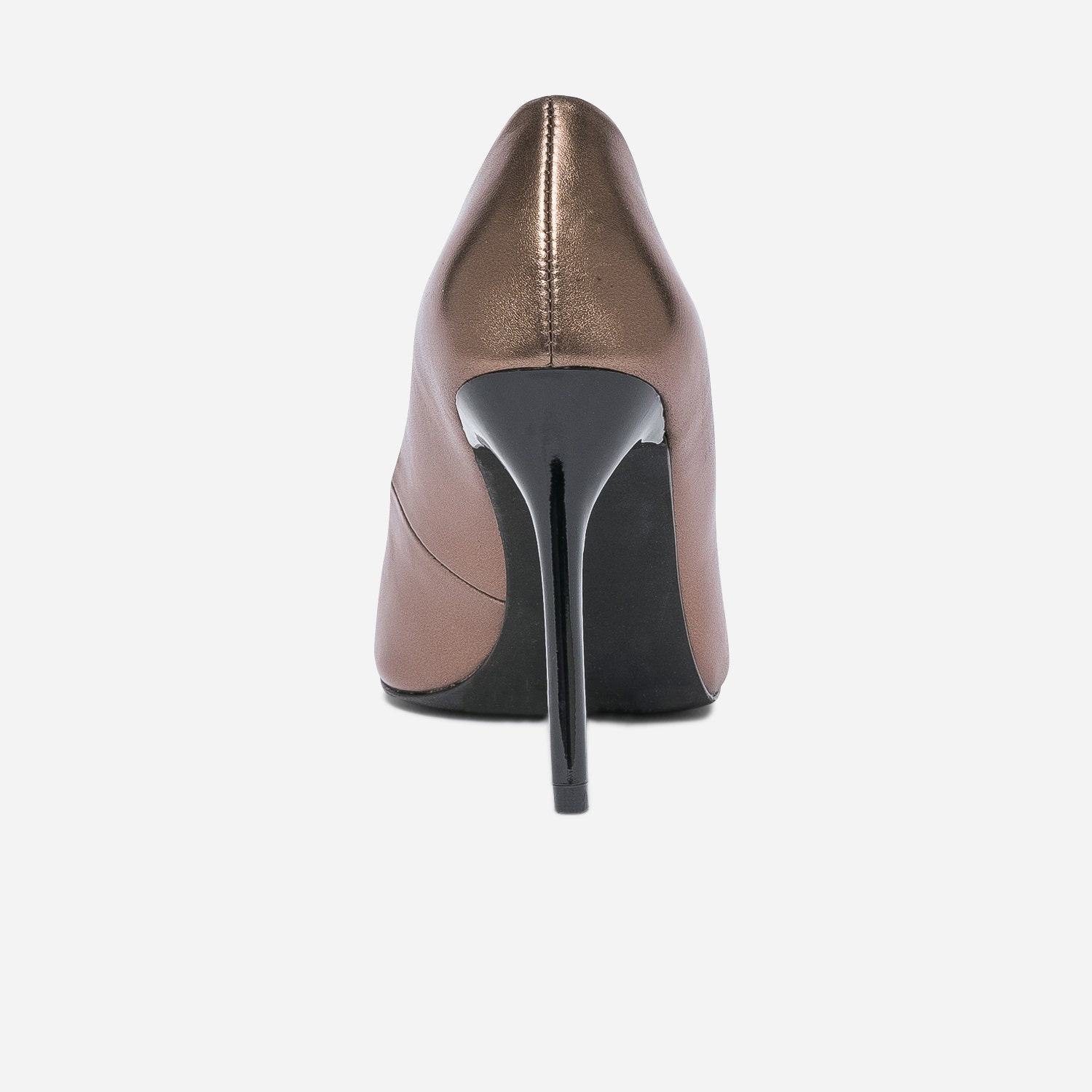 Stiletto TEXTO bronze métallisé à talon verni