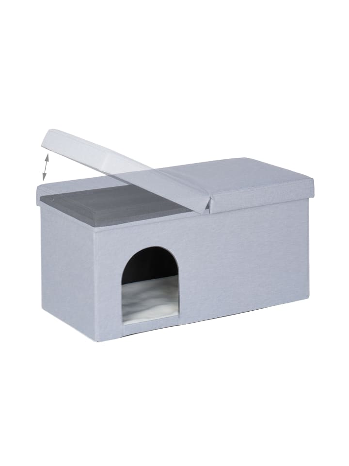 relaxdays Katzenhöhle in Grau - (B)74,5 x (H)38,5 x (T)37 cm günstig kaufen onesize