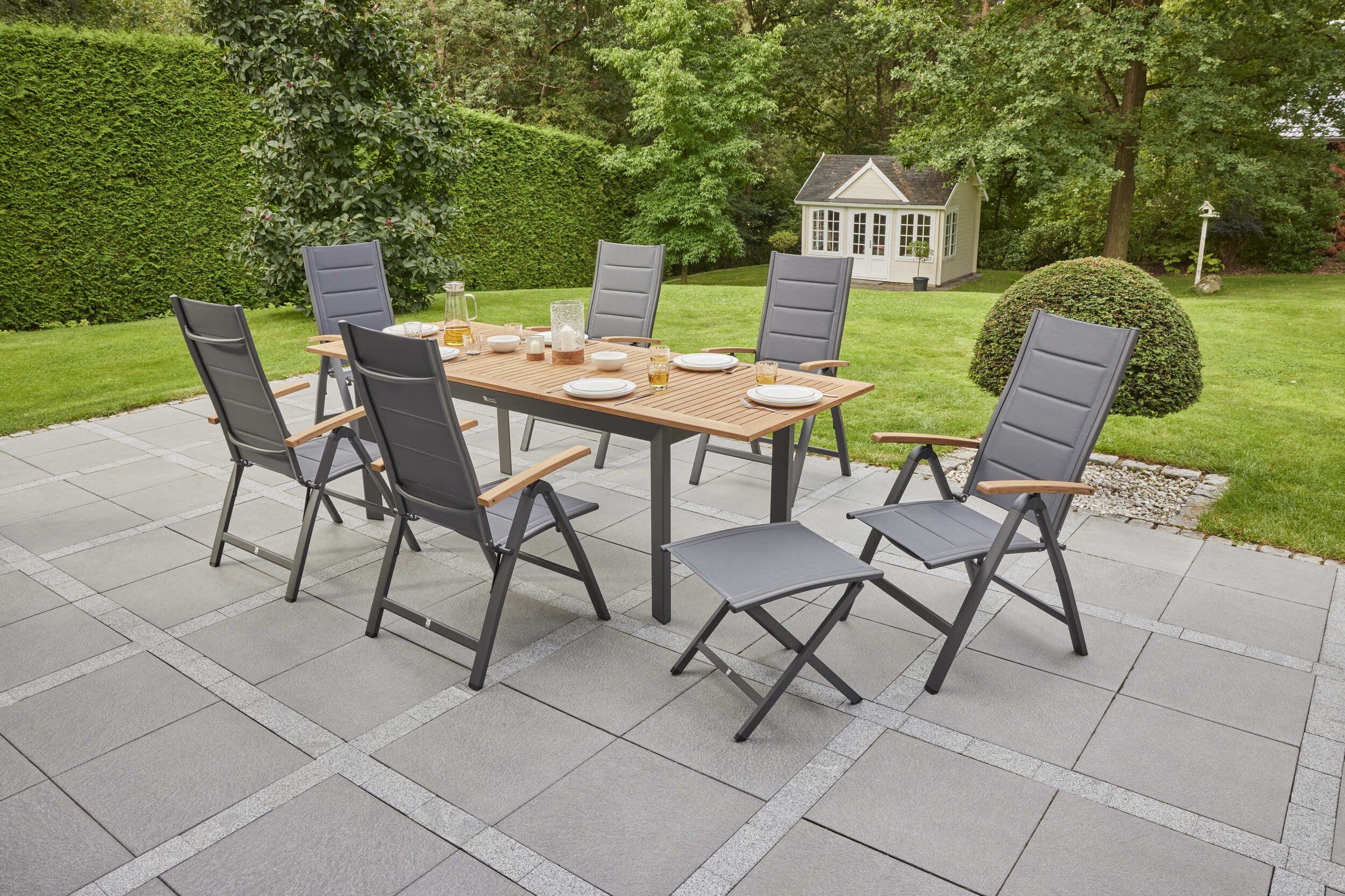 LC Garden Gartenlounge-Hocker LC Garden Unicamo Hocker Textilen anthrazit/anthrazit Fußbank