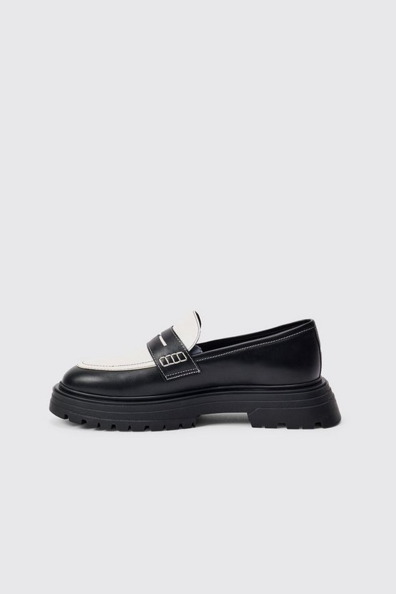 Schwarzer PU-Loafer