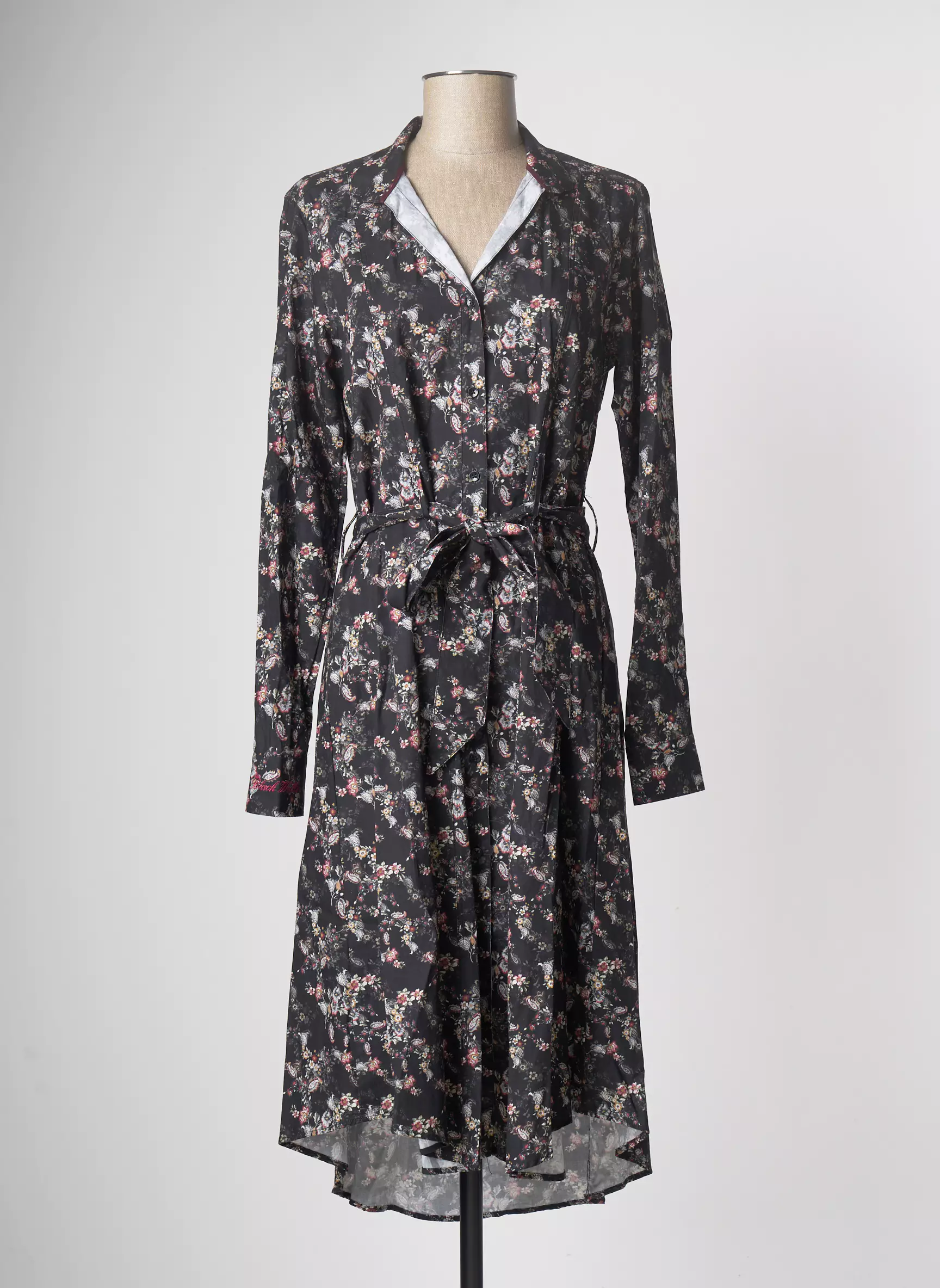 Black Wellis Robes Mi Longues Femme couleur noir