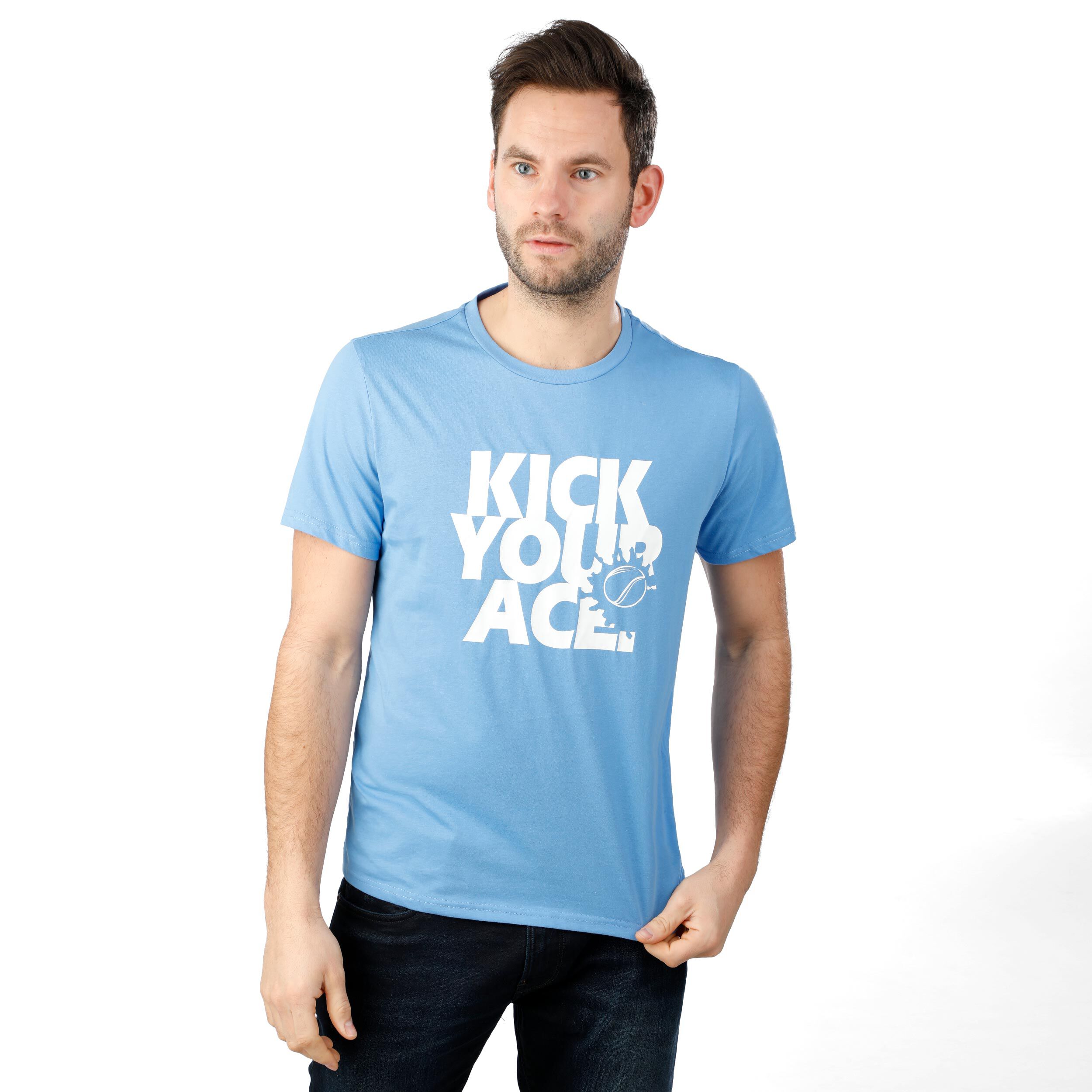 Kick Your Ace T-Shirt Herren - Blau, Weiß
