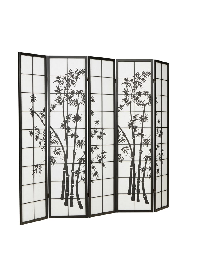 Homestyle4u 5-tlg. Paravent in Schwarz 220x179 günstig kaufen onesize