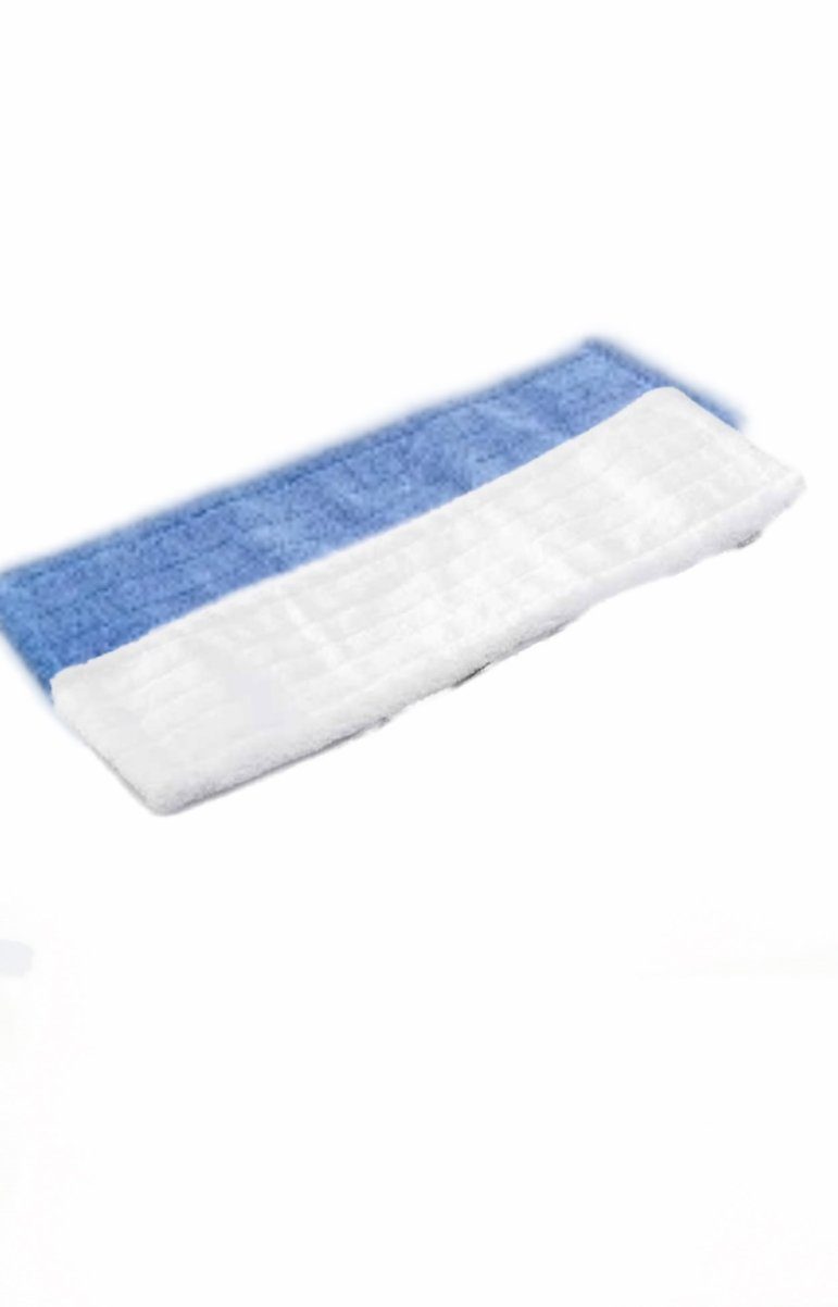 MEGA Microfaser Mopp-Set weiß/blau 40 cm Moppaufsatz (2 teilig, hervorragendes Gleitverhalten, optimale Schmutz-und Wasseraufnahme)