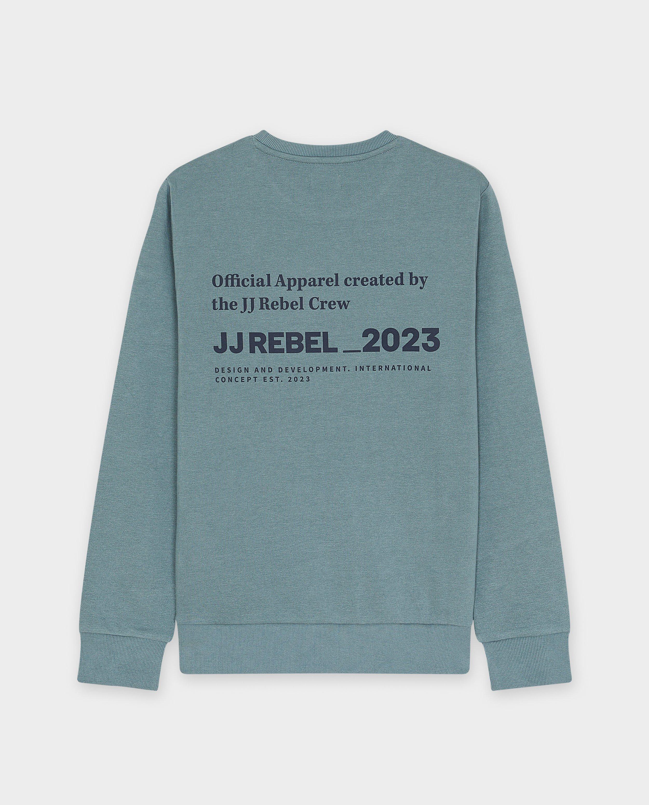 Pulover JJ Rebel cu imprimeu albastru pe spate