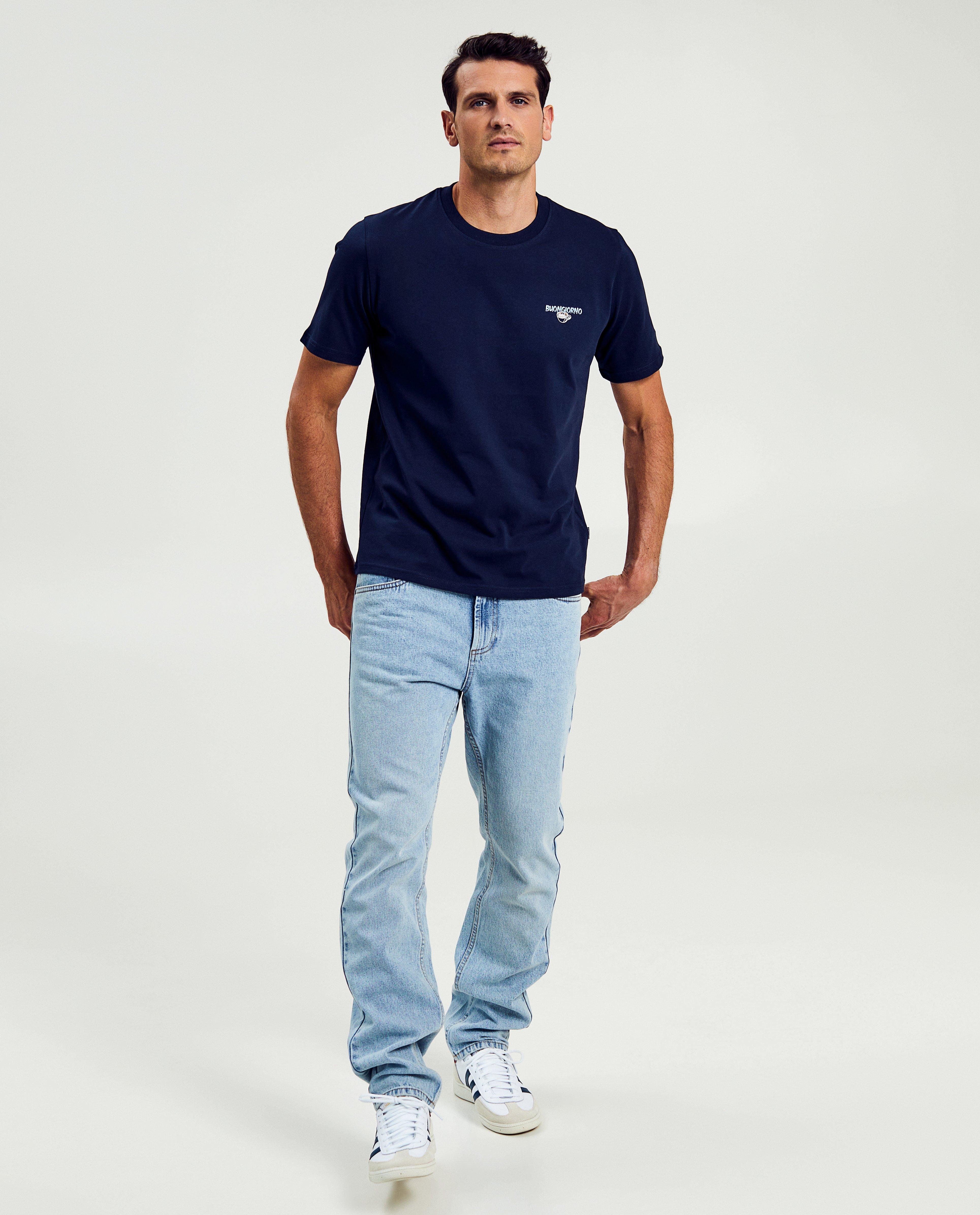 Tricou Quarterback cu imprimeu pe spate, albastru închis