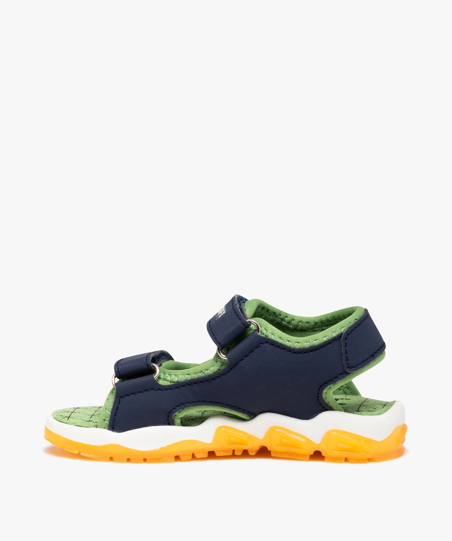 Sandales sport Garçon à brides scratch et semelle lumineus... vert | GEMO