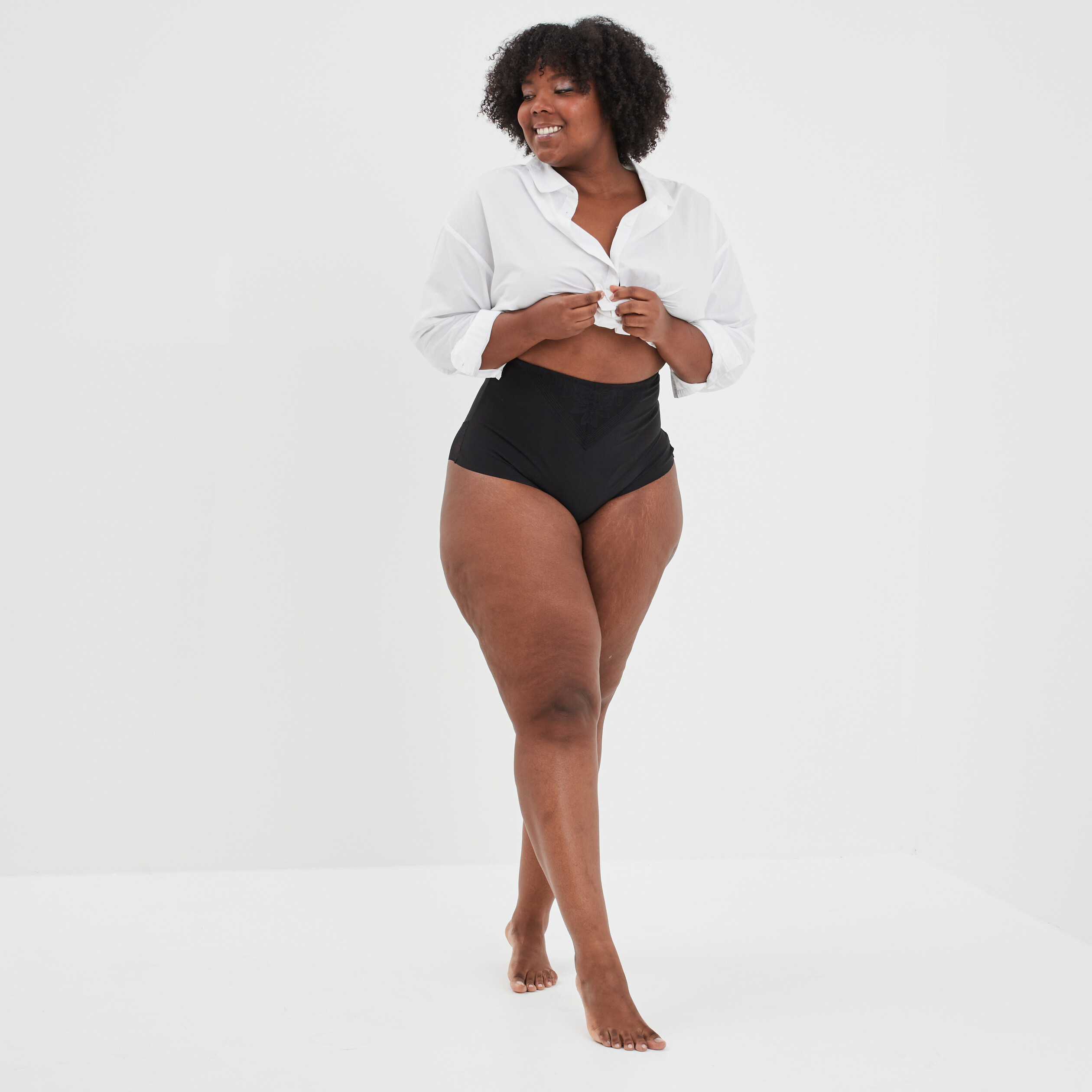 Culotte gainante noir femme grande taille | La Halle