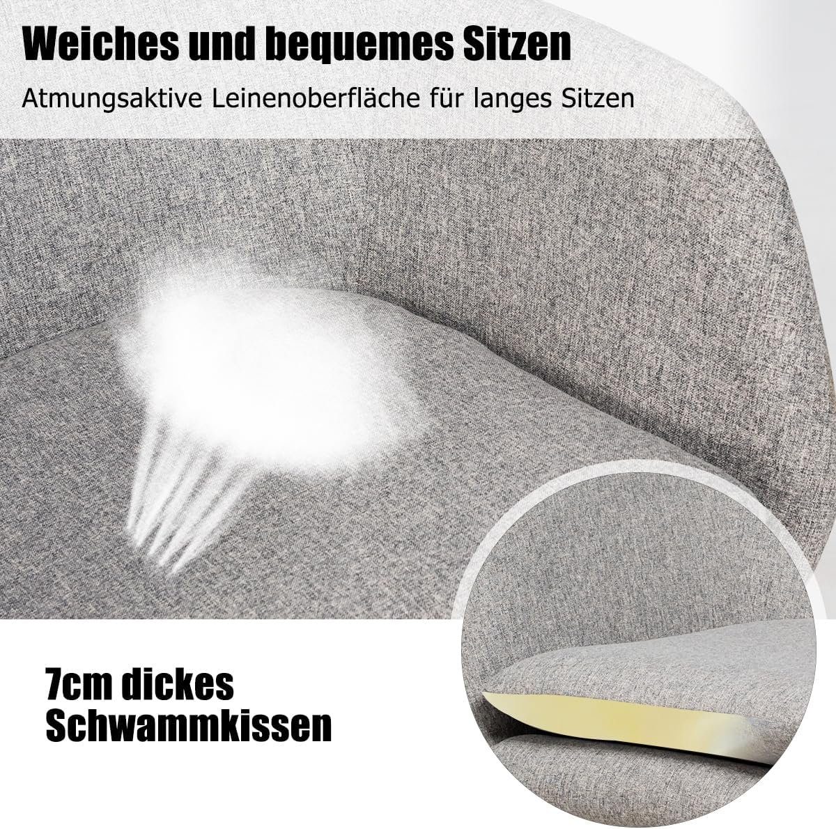 KOMFOTTEU Schaukelstuhl Schwingsessel, mit abnehmbarem Sitzkissen, belastbar bis 120 kg