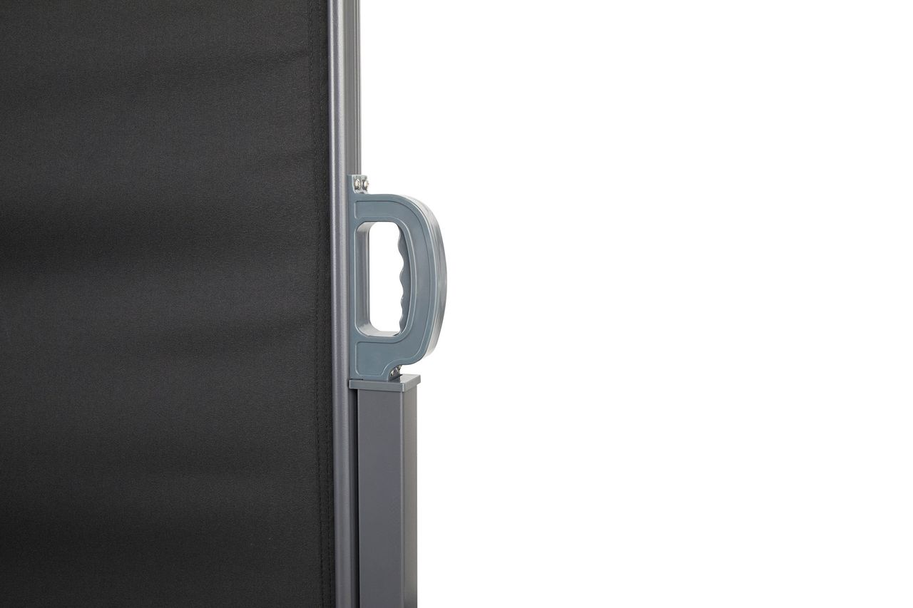 909 OUTDOOR Ausziehbarer Windschutz schwarz. 170cm hoch und 300cm lang