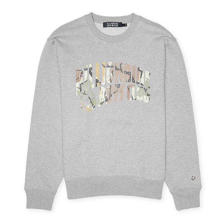 Billionaire Boys Club Camo Arch Logo Crewneck heather grey