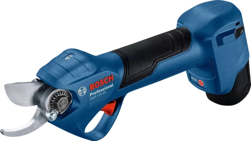 „Bosch Blue 06008D8100 GGP 12V-25“ akumuliatorinių genėjimo žirklių rinkinys, 2 x 3,0 Ah ir greitas įkroviklis dėžutėje