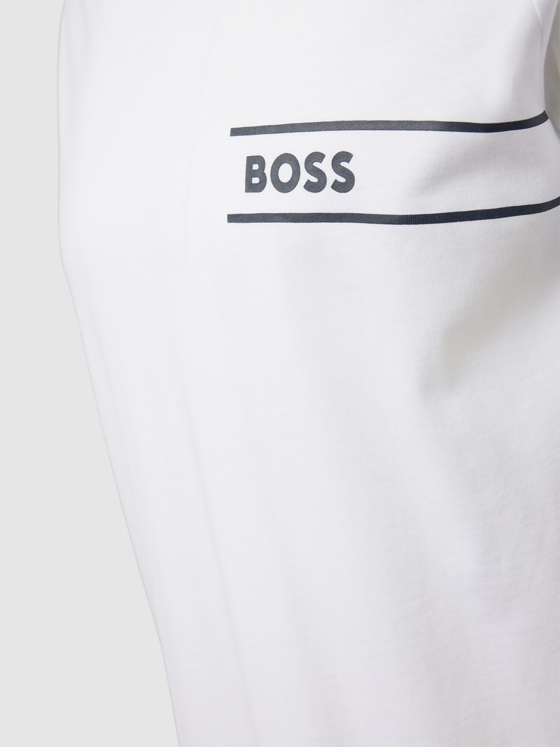 T-Shirt mit Label-Print in weiß