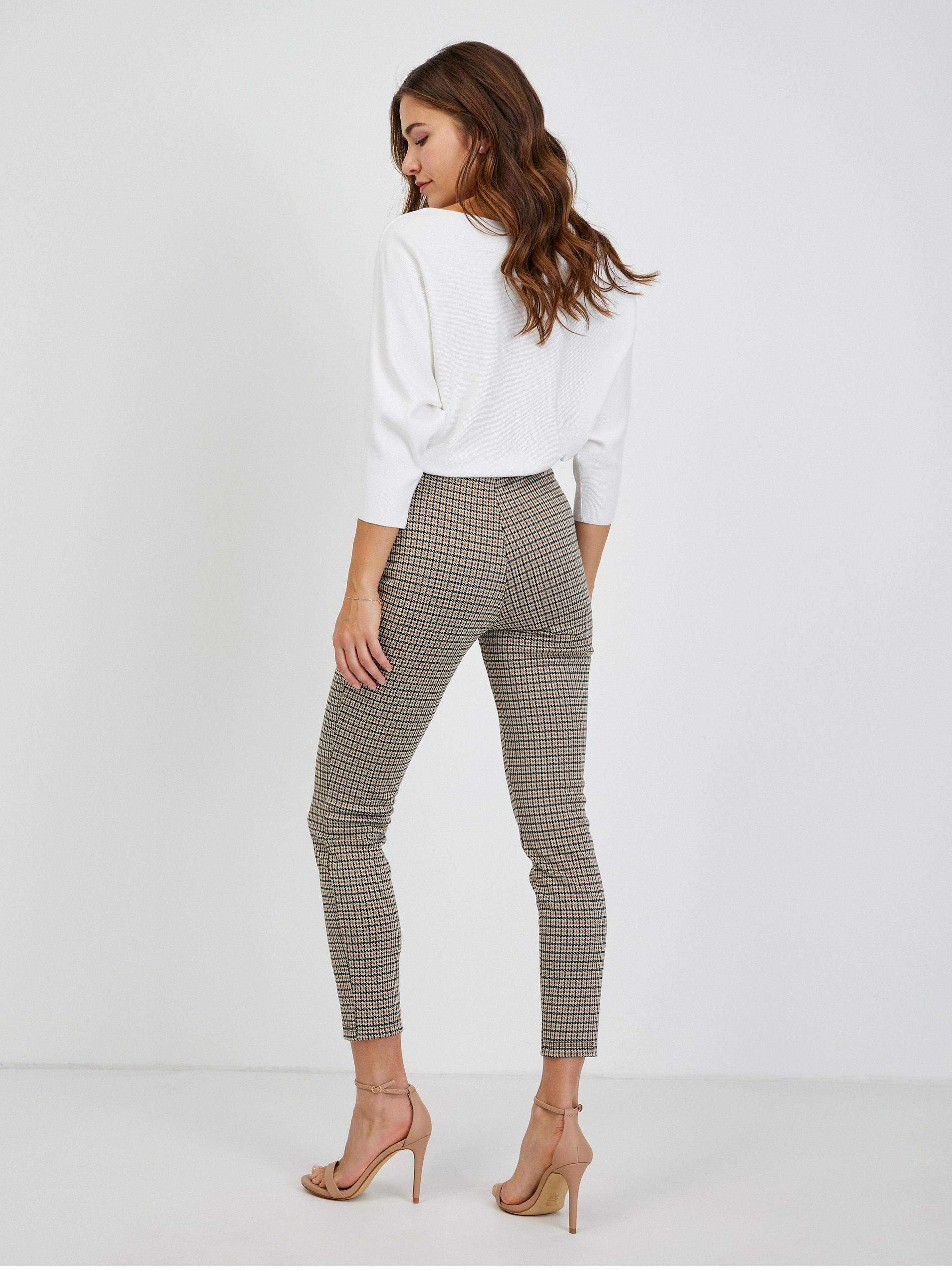 Beige gemusterte Damenhose ORSAY