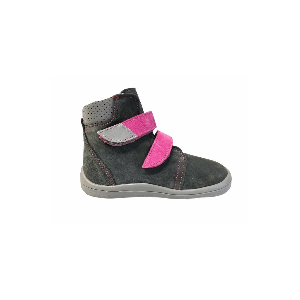 Beda Isabel mit Membran und Hinterkappe (BF 0004/W/MK/OP) graue Winter-Barfußstiefeletten
