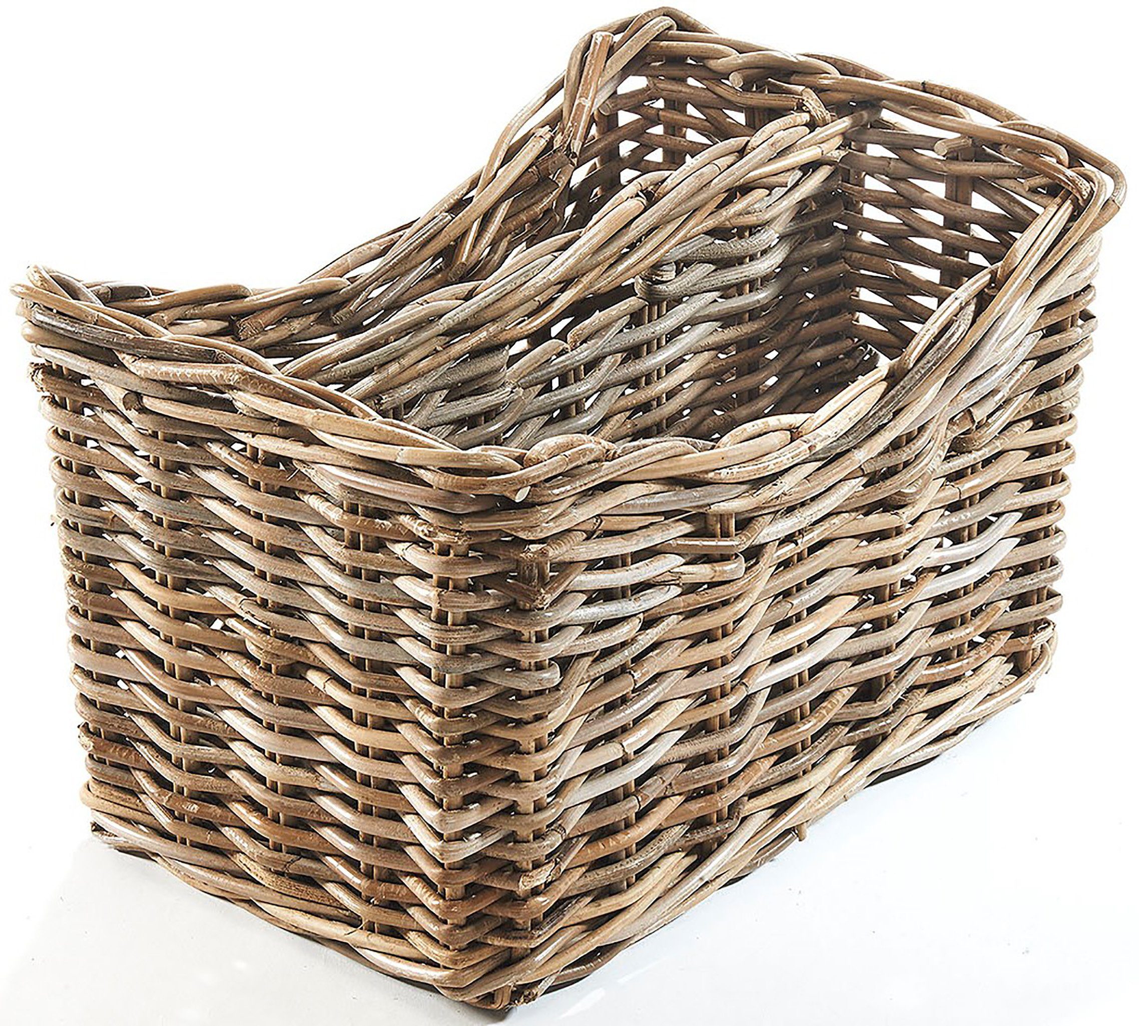 Kobolo Zeitungsständer Magazinsammler aus Rattan - kubu grey - 2 Fächer