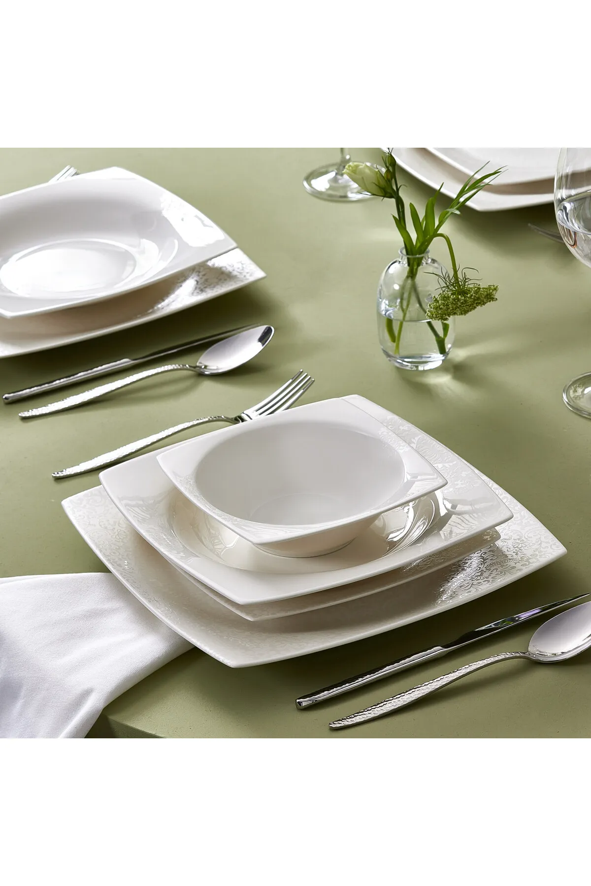 Karaca  Neu Flava 6 Personen Geschirrset, 24-teilig, Porzellan - Zeitlose Eleganz für exquisite Tisch
