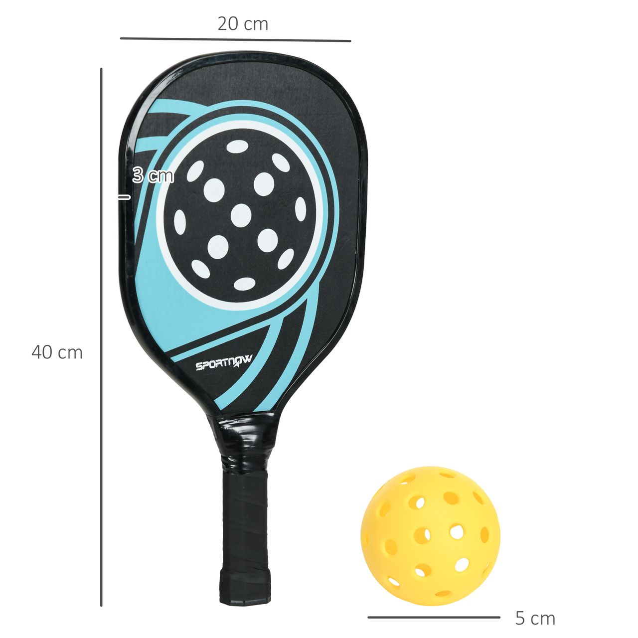 SPORTNOW SPORTNOW Pickleball Paddles Schläger Set Pickleball-Set mit 4 Schlägern 4 Bällen