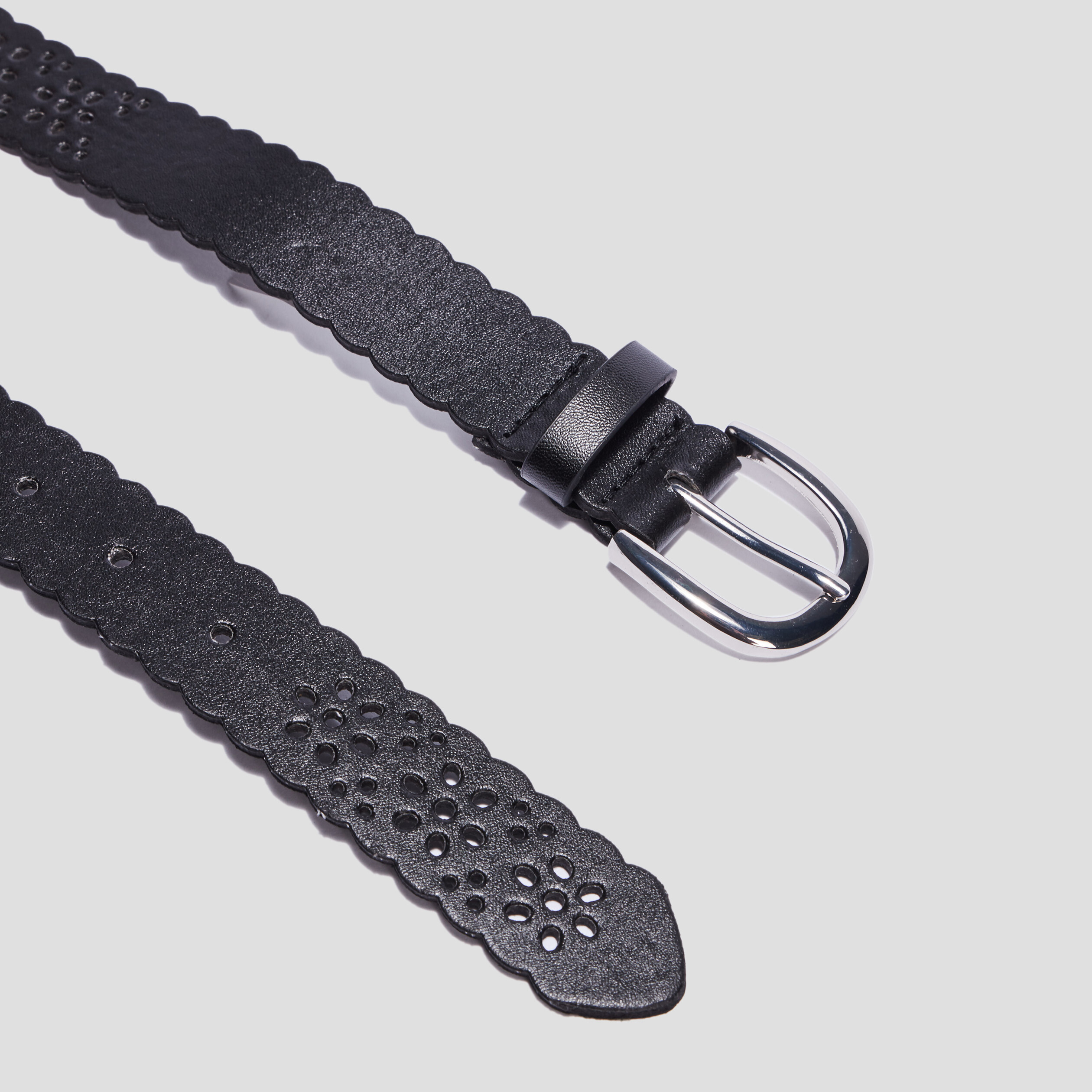 Ceinture perforée noir fille | La Halle