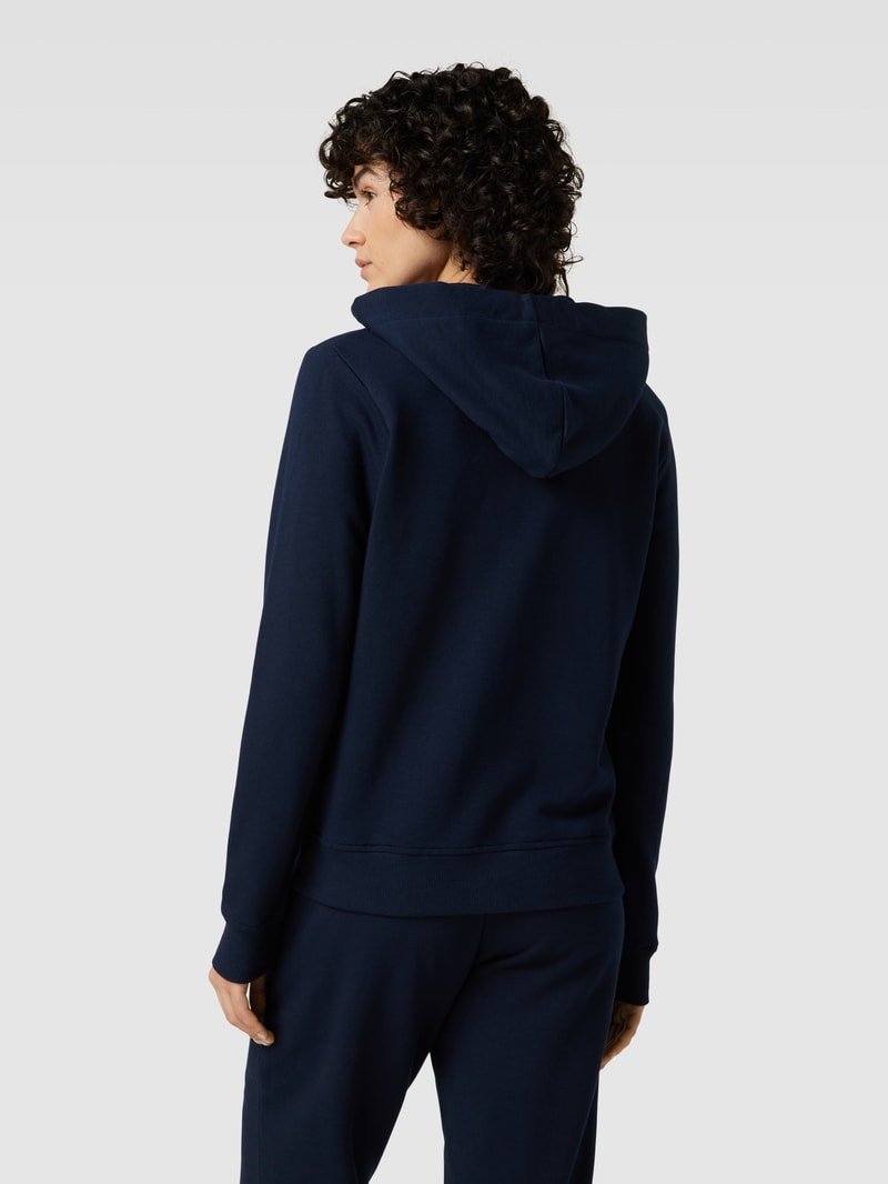 Sweatjacke mit gerippten Abschlüssen in dunkelblau