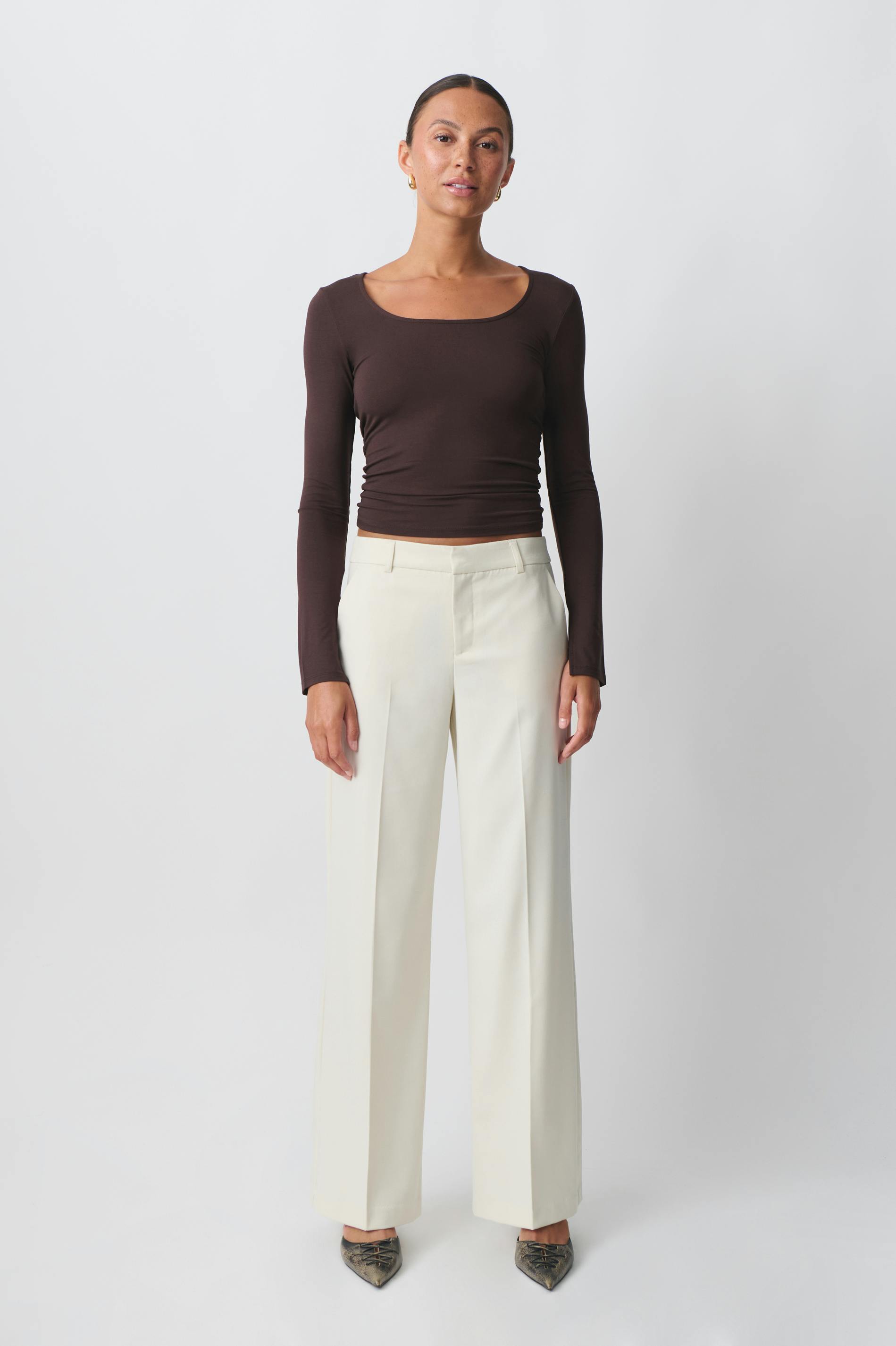 Wide leg suit trousers