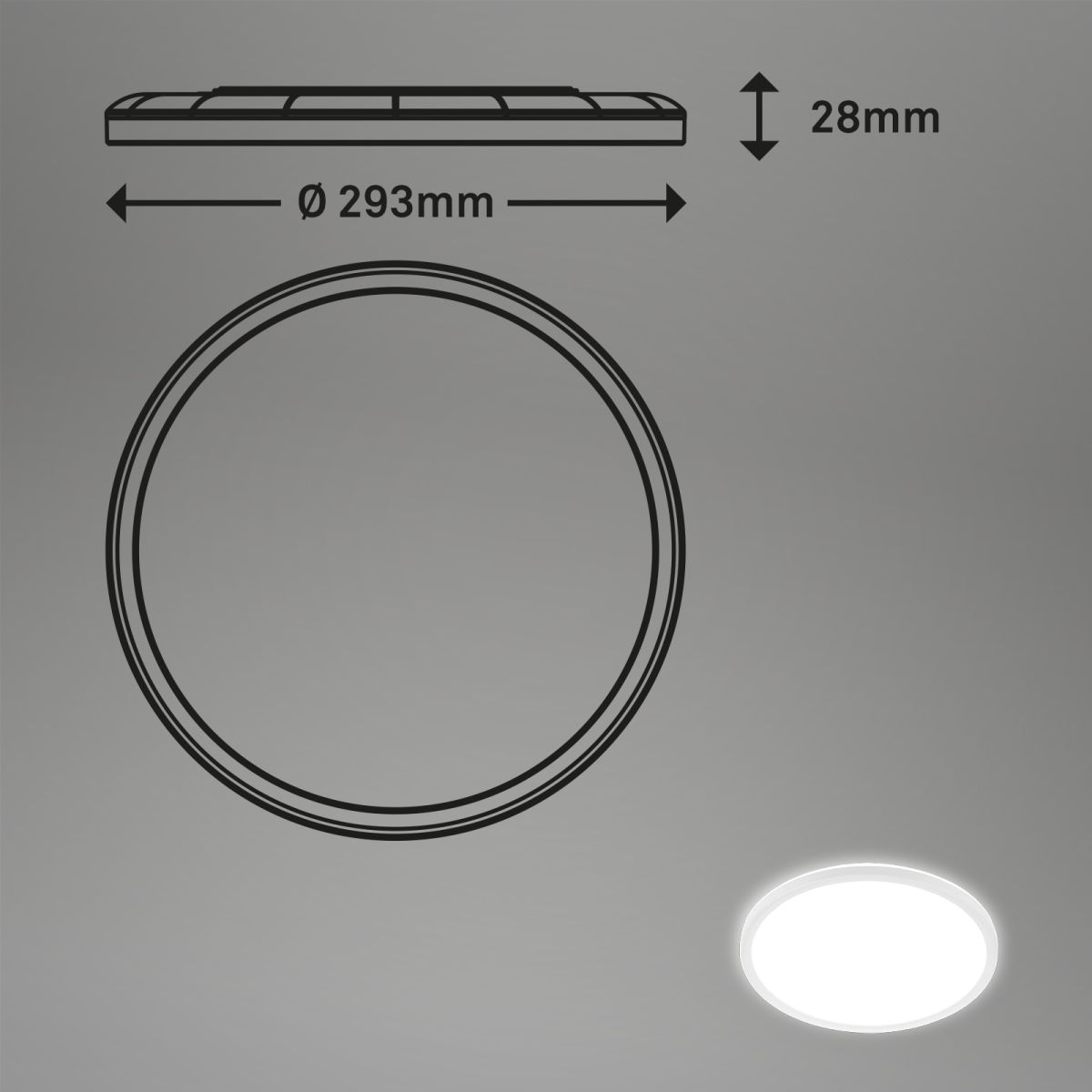 Briloner LED Flat Panel Halo Ø 30 cm