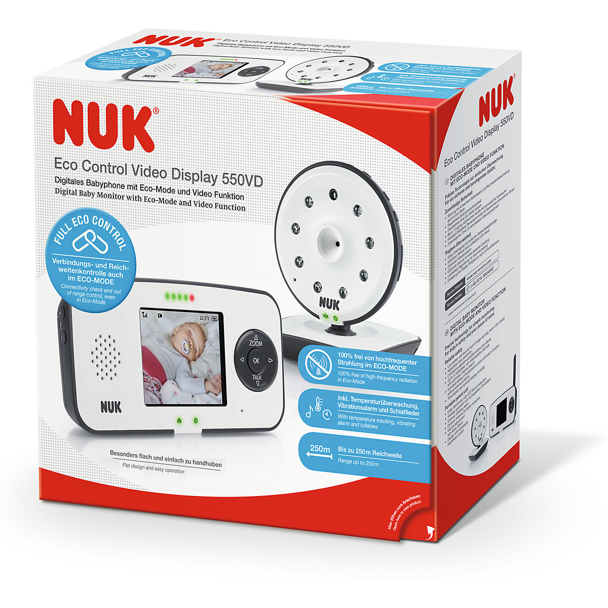NUK Eco Control Video Display 550VD, digitales Babyphone mit Eco-Mode, Video Funktion und Full-Eco-Control