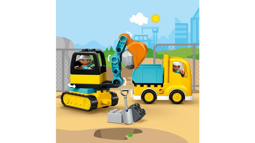 LEGO DUPLO 10931 Bagger und Laster, kreatives Spielzeug ab 2 Jahren
