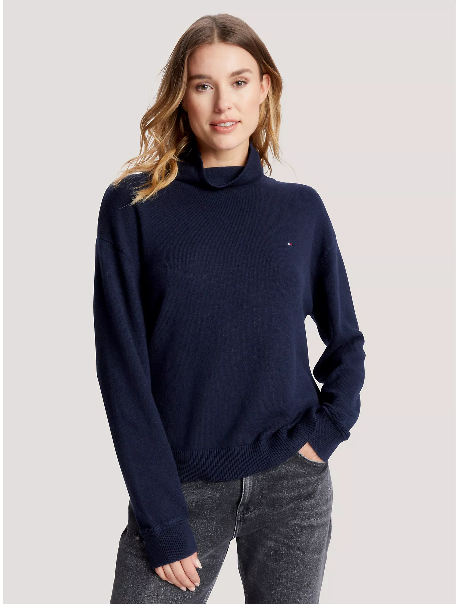 Relaxed Fit Mockneck Sweater