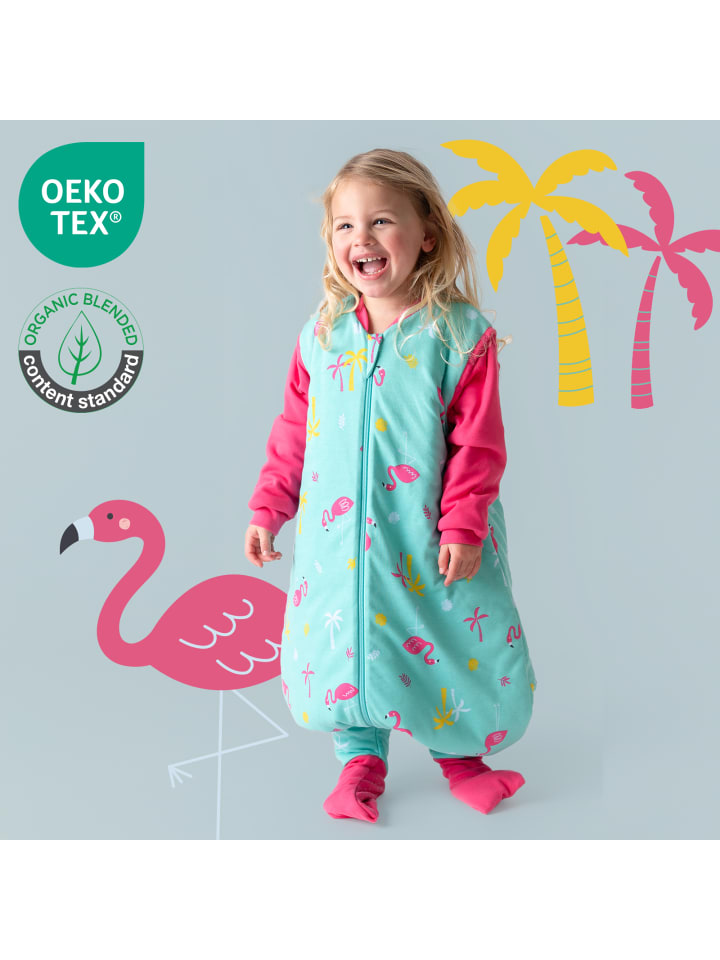 Schlummersack Bio Schlafsack mit Füßen und umklappbaren Bündchen 2.5 TOG in Pink günstig kaufen