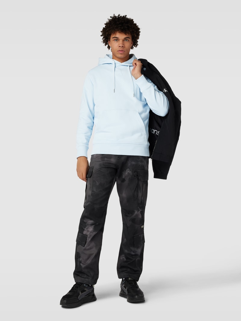 Hoodie mit Label-Detail in hellblau