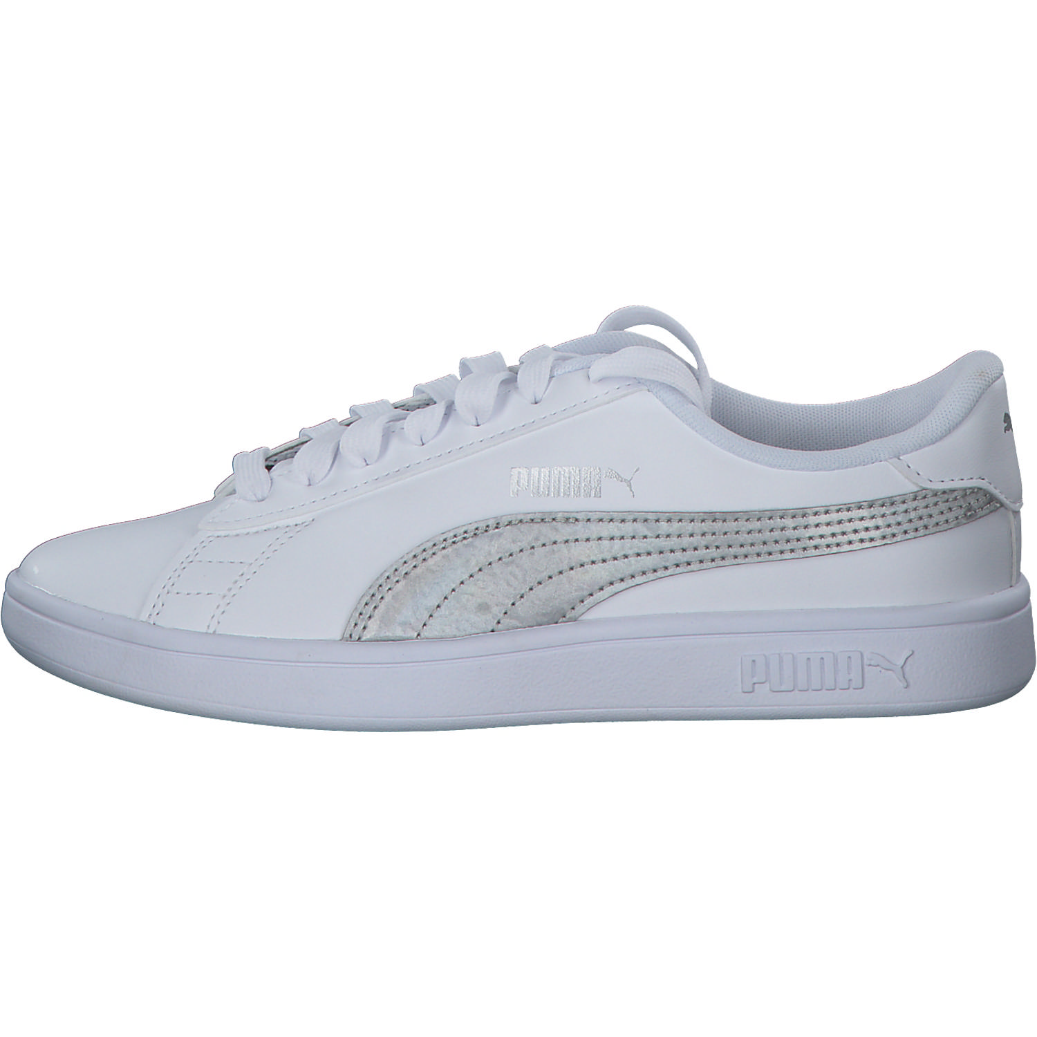 Puma Smash V2 Metallics Jr. 389682, Schnürschuhe, Damen, puma white/glacial gray-puma s
