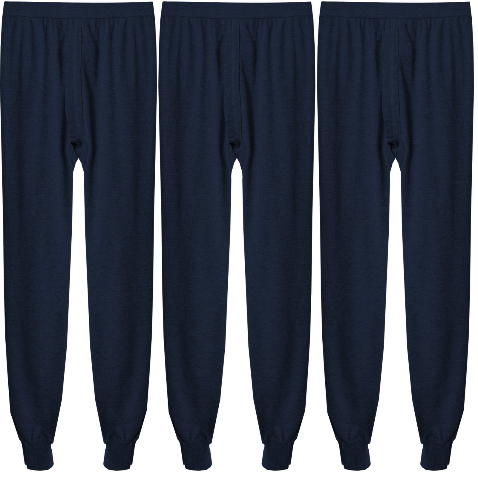 TEXEMP Thermounterhose 3er Pack Thermo Unterwäsche Thermounterhose lange Unterhose Herren Thermowäsche Arbeit M-2XL (Packung, 3er-Pack) 90% Baumwolle