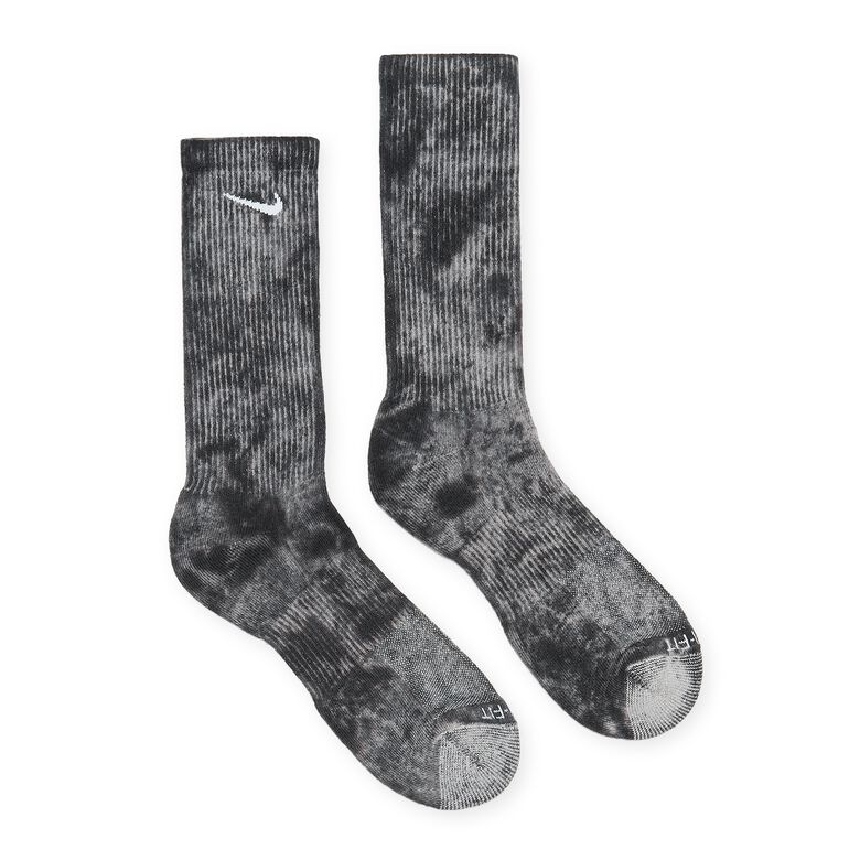 NIKE Everyday Plus Cushioned Tie-Dye Crew Socks black/lt smoke grey/white