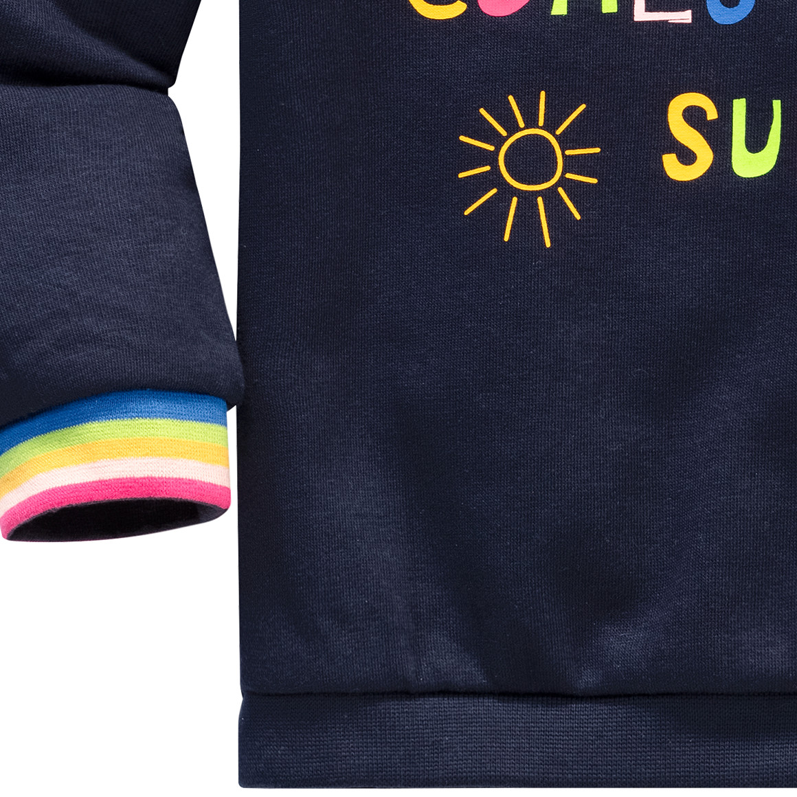 Mädchen Sweatshirt mit buntem Schriftzug