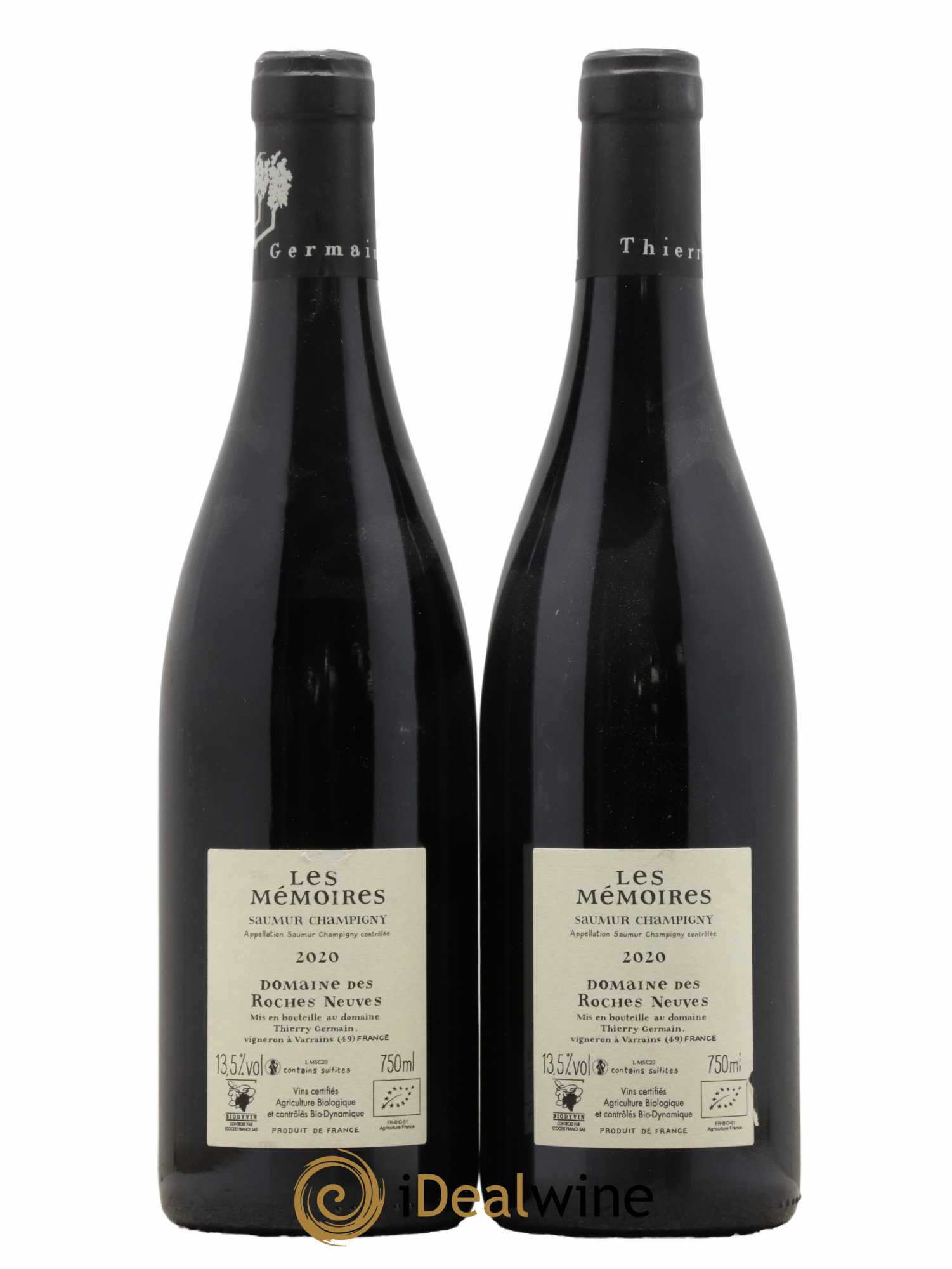 Saumur-Champigny Les Mémoires Domaine des Roches Neuves - Thierry Germain  2020 - Lot de 2 Bouteilles