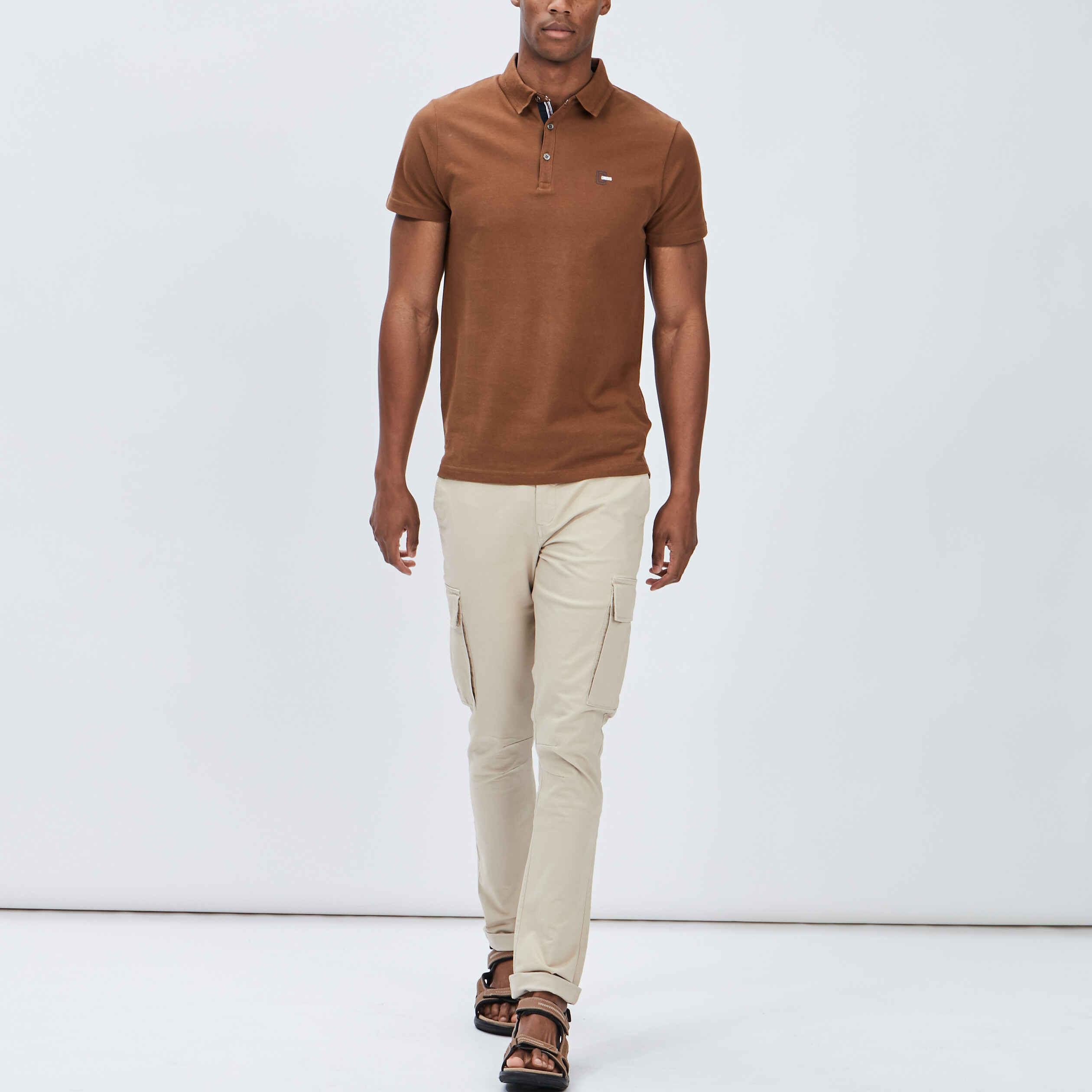 Polo manches courtes Creeks camel homme | La Halle