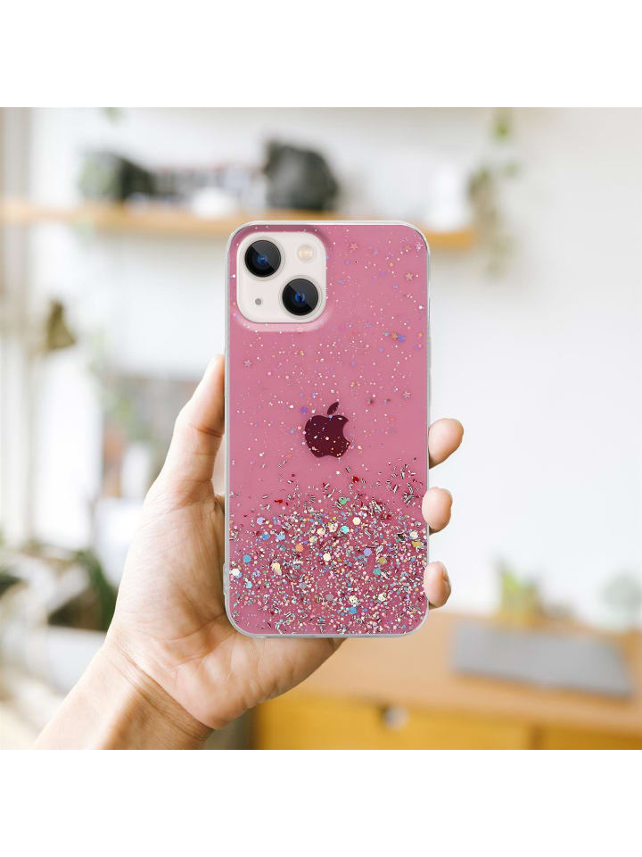 cadorabo Hülle für Apple iPhone 13 MINI Glitter in Rosa mit Glitter günstig kaufen onesize
