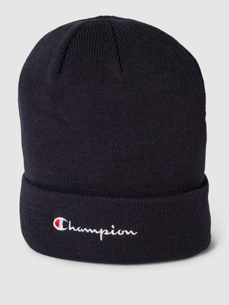Beanie mit Label-Stitching in dunkelblau