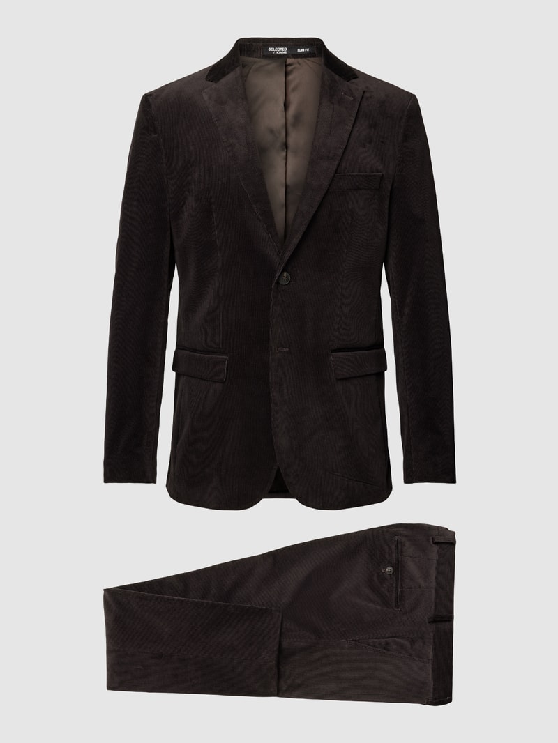 Slim Fit Anzug mit Strukturmuster Modell 'BOE' in dunkelbraun